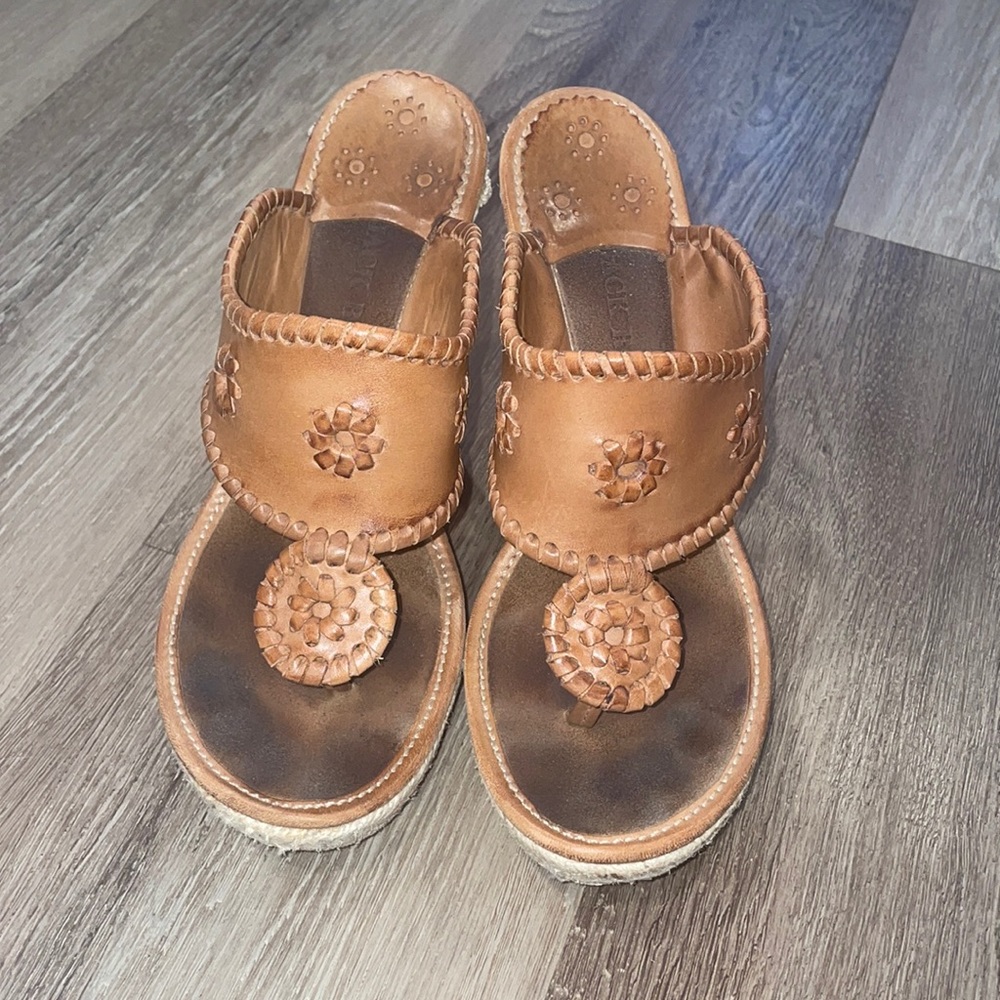 Jack Rogers Jack wedges tan size 8